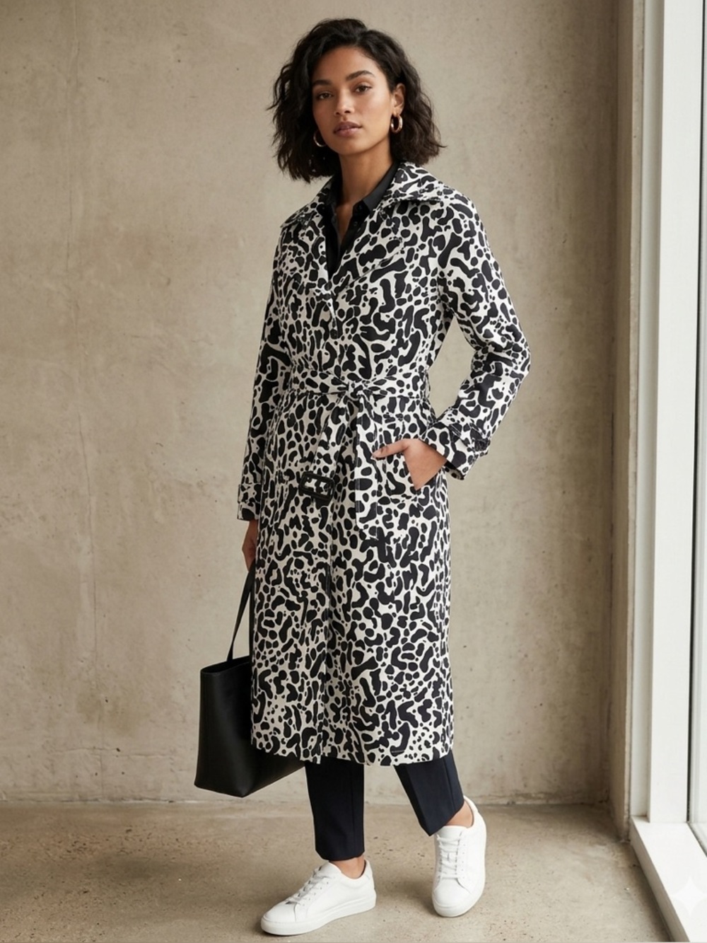 Lita By Ciara AMOUR COAT IN KING CHEETAH PRINT Trench Coat  Size S.H